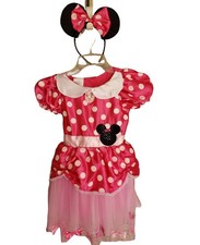 Disney Minnie Mouse Costume S 4-6X Bedazzling Dress Ears Headband Halloween