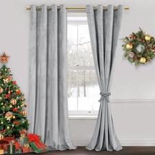 Velvet Curtains for Living Room - Thermal Insualted Room Darkening Grommet So...