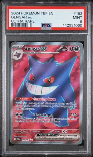 2024 POKEMON TEF EN-TEMPORAL FORCES ULTRA RARE #193 GENGAR EX PSA 9