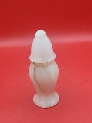 Vintage Small White Onyx Urn with Lid 5 inches
