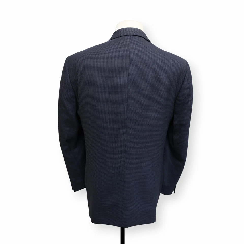 JOSEPH ABBOUD mens blue patterned 100% WOOL sport coat suit jacket blazer 42 R - Image 4 of 4