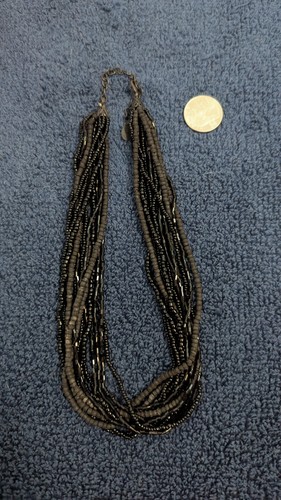 Claire's 14 Strand Black Beaded Necklace 9 Inches