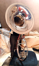 SOUSAPHONE 22"BELL SIZE OF PURE BRASS CHROME POLISH  CASE  MOUTHPC FREE SHIP