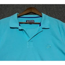 Vilbrequin polo shirt mens light blue size Large cotton collar lettering