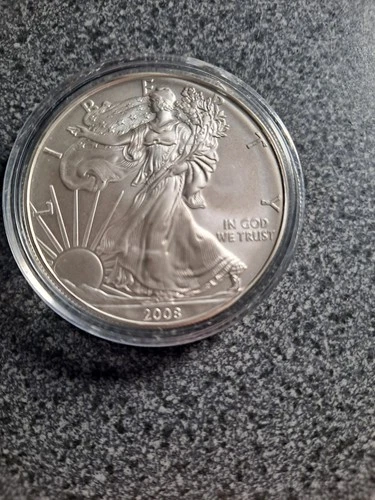 1 Oz Silver American Eagle  2008 Bullion Coin 999 .