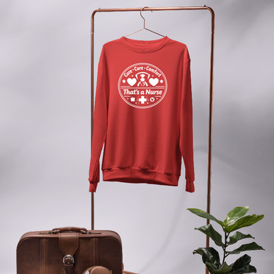 Care Cure Comfort Sweatshirt Happy Nurses Day Medical Healthcare Worker Geschenk