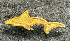 SHARK PIN BADGE GOLD TONE UNKNOWN SOURCE