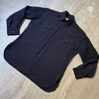 Vintage US Navy Wool Service Shirt Large Military Anchor Vietnam Era 23x29