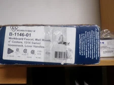 NEW T&S BRASS B-1146-01 WORKBOARD FAUCET WALL MOUNT GOOSENECK 4 " CENTERS