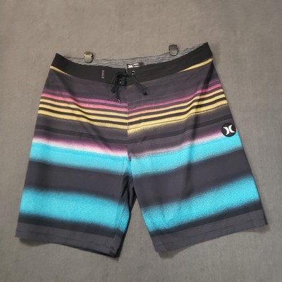 Hurley Phantom Board Shorts Mens 36 Multi Color Striped Swim Trunks