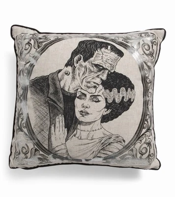 Isaac Mizrahi Halloween Frankenstein and Bride Decorative Pillow 18x18 - Image 1 of 3