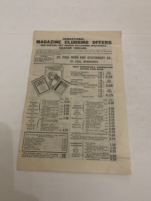 1905-06 Magazine Clubbing Offers Brochure St. Paul Book And Stationary Co MN