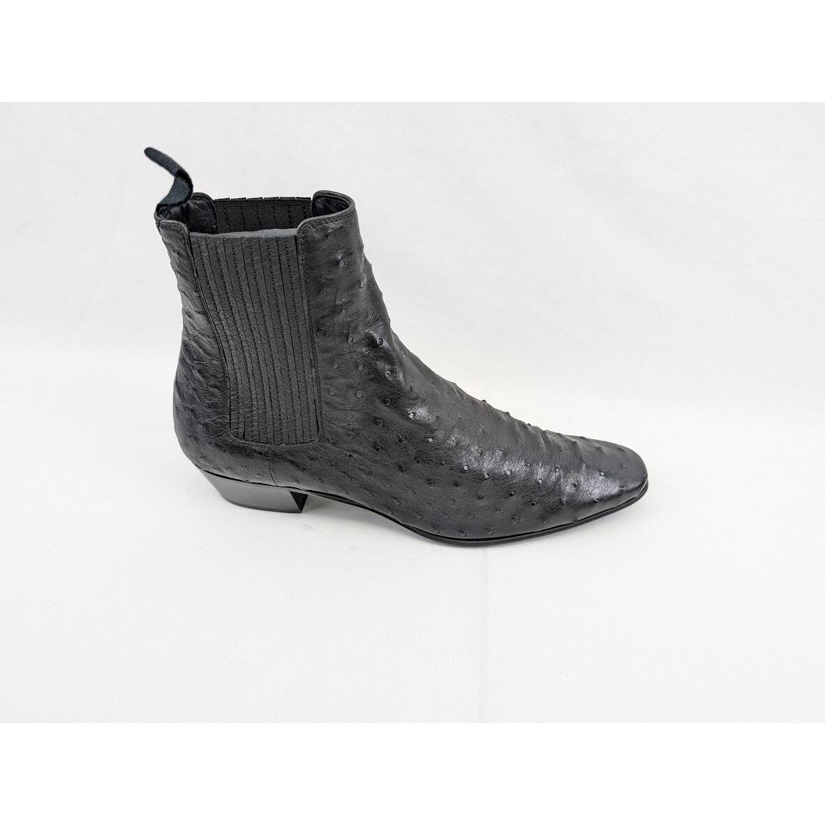 Stivali Saint Laurent Paris in pelle di struzzo colore nero nuovi con etichette 41