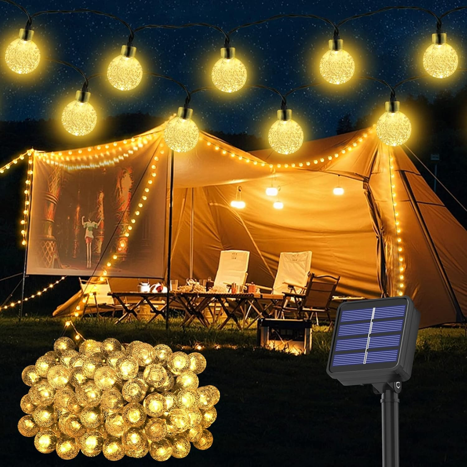 Luci Solari Esterno Impermeabili IP65 18m 100LED Efficienza Energetica