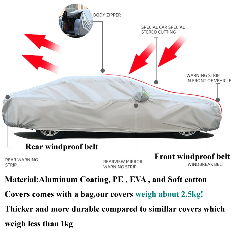 6 Layer Full Car Cover for BMW 7 Series E23 E32 E38 E65 E66 F01 F02 G11 G12 G70 - image 4 of 4