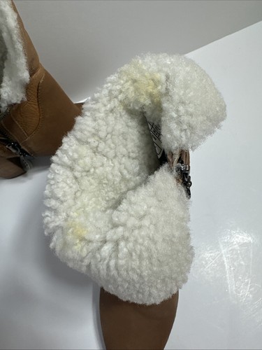 Botines UGG Charlee Marrón Castaño Gamuza Piel de Oveja Doblados Tacón 5.5 - Imagen 7 de 15