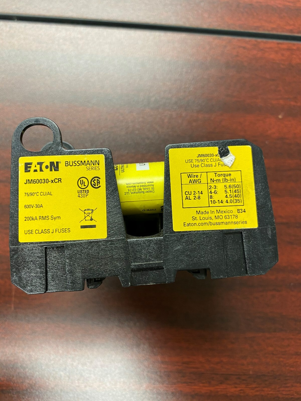 Eaton JM60030xCR Edison Modular Fuse Block Bussmann Series 600V30A