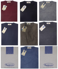 Pullover girocollo UOMO lana merino 46 48 50 52 54 56 58 60 RAIPAN 100%  ITALY
