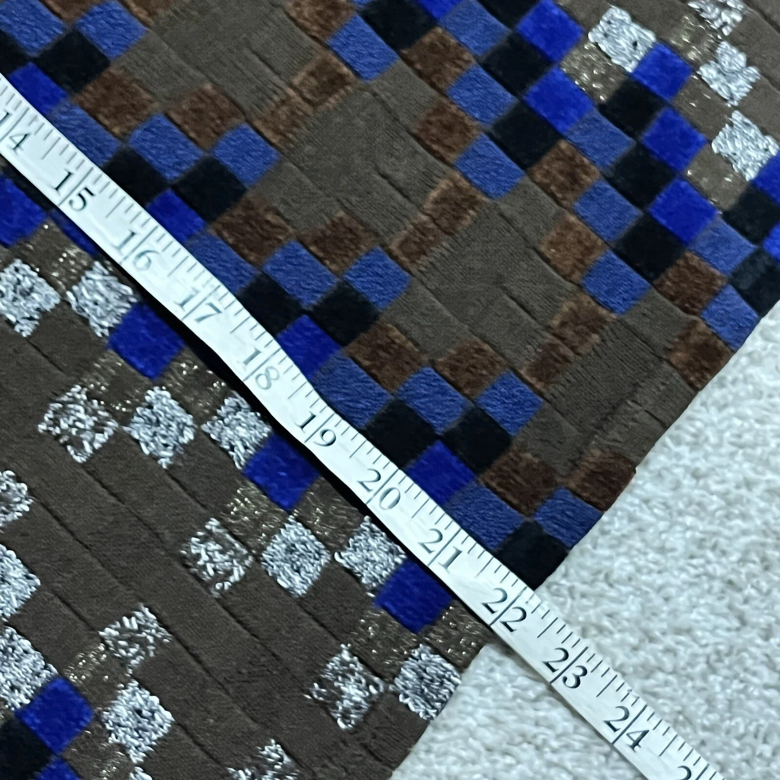 Maglione Kenzo Medio Marrone Francia Blu a Scacchi Leggera Maglia VINTAGE ANNI 80 Miscela Lana