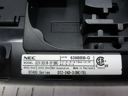 NEC DTZ-24D-3 Univerge DT400 24-Tasten schwarzes Display Telefon (650004) 12 auf Lager - Bild 3 von 3