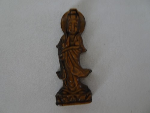 Estatua de piedra preciosa tallada a mano ojo de tigre Kwan Yin Guanyin Quinyin - Imagen 3 de 7