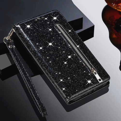 Shiny Leather Zip Wallet Case for Samsung S24/S23/S22/S21/A06/A16 w/Wrist Strap - Picture 26 of 46