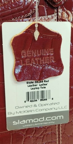 Bolso de Mano McKleinUSA SERRA de Cuero Rojo para Damas 35266 Nuevo con Etiquetas - Imagen 11 de 12