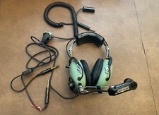 David Clark H10-30 General Aviation Pilot Headset Headphones 2 Plug + C10-15 Ptt