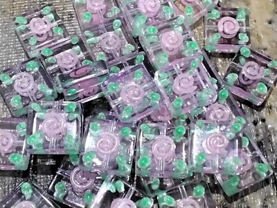 Handmade Lampwork & Enamel Square, 12x12x5.5mm, Purple, 15pce, Free Post - image 1 of 2