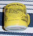 Vtg Cup Great Smoky Mountains Park Federal Milk Glass Mountainside Theatre Rare