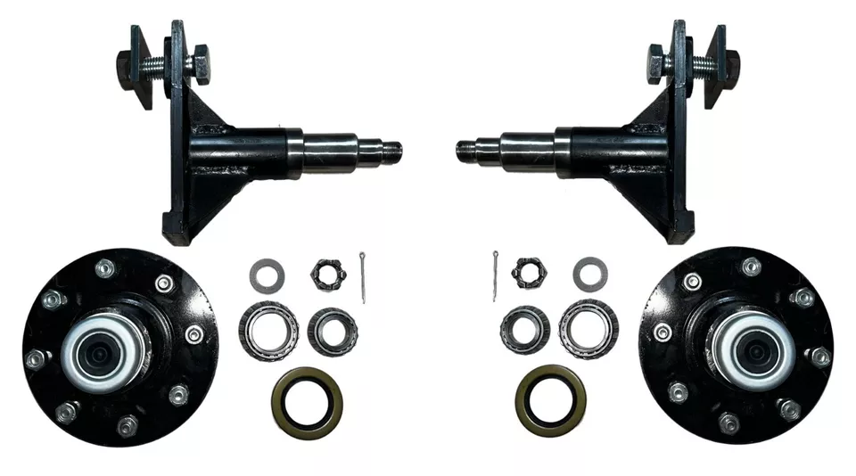 Ruedas de contenedor de envío 8 x 6,5 orejetas 8000 lb, kit de husillo atornillable NUEVO Foto 2 de 4