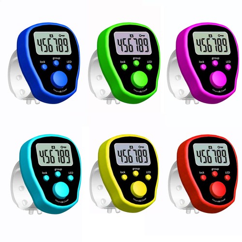 LED Digital Finger Clicker Tally Counter Electronic Tally Ring Counter RANDOM