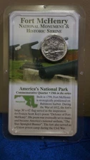 2013 LITTLETON COIN COMPANY FORT MCHENRY AMERICAS NATIONAL PARK QUARTER IN PAK