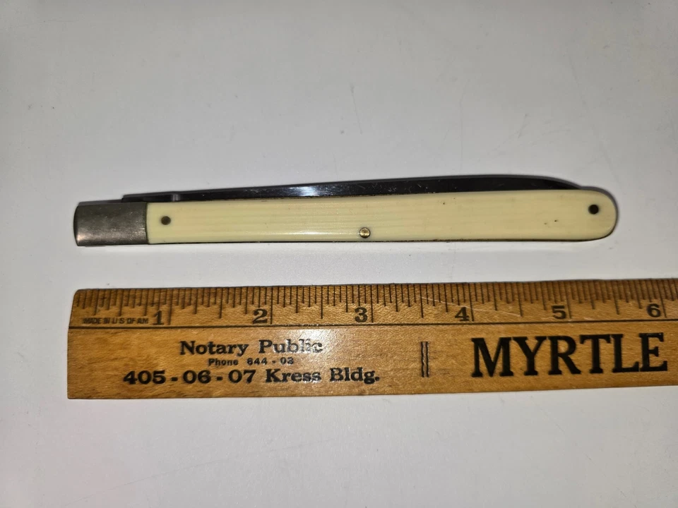 🗡️ Navaja de Bolsillo Probador de Melón Giesser Colonial De Colección - Alemania - Marfil Delrin Foto 3 de 4