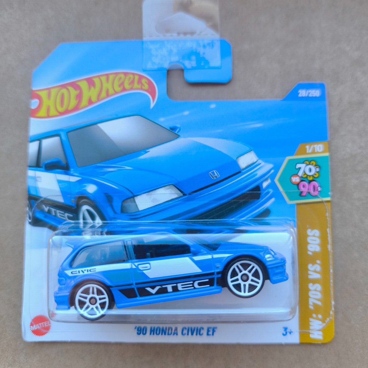 Hot Wheels 2025 HW 70S VS. 90S 90 HONDA CIVIC EF BLUE VTEC 1/10 28