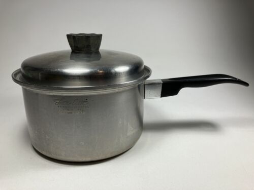 Vintage Lustre Craft 3 Quart 3 Ply Alloy Stainless Steel Saucepan Stock Pot+ Lid