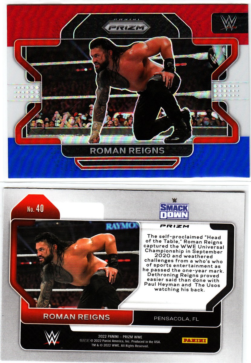 2022 PANINI PRIZM WWE Red White & Blue Prizm SP ROMAN REIGNS # 40