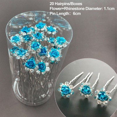 Hochzeits-Haarnadeln Mit Strass – Elegant & Glitzernd In Hellblau, 3 Stück