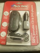 Music Gear Wireless FM Transmitter for use with MP 3 Portable CD DVD players iP