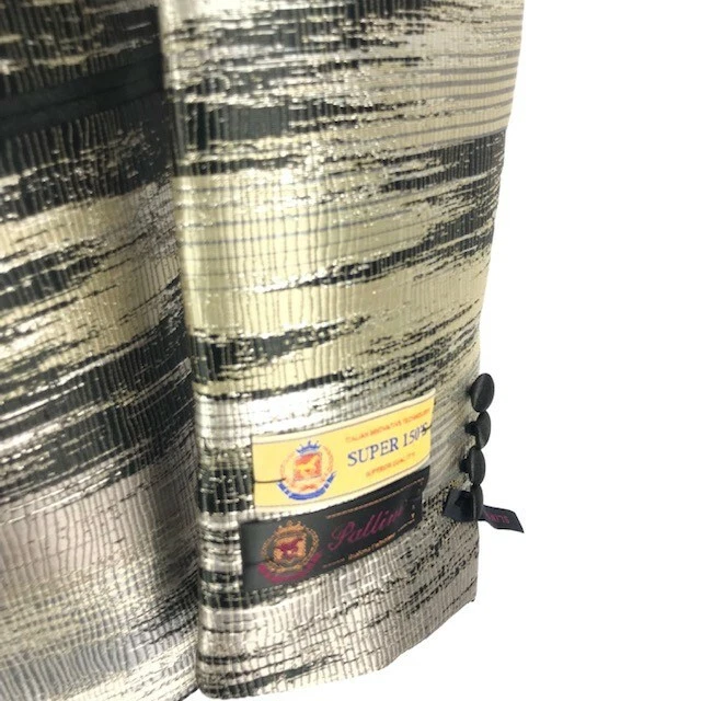 Pallini Men's Black Silver Khaki Sport Coat Blazer Slim Fit Metallic Pattern  - Image 3 of 4