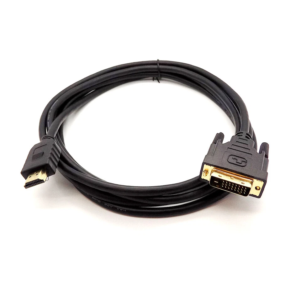 5m DVI to HDMI Cable DVI-D 24+1 Pin Male HDMI Male Digital Lead PC to HD TV LCD - Image 2 of 4