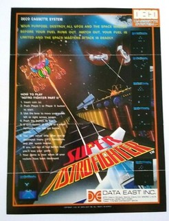 Super Astro Fighter Lock'n Chase Arcade FLYER Original 1981 Deco Vintage Promo 