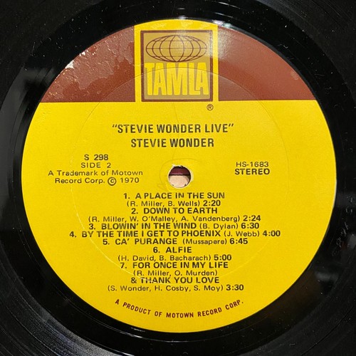 STEVIE WONDER - LIVE (VINYL LP) 1970!!! RARE!!! TAMLA / MOTOWN - TS298 - Picture 4 of 4