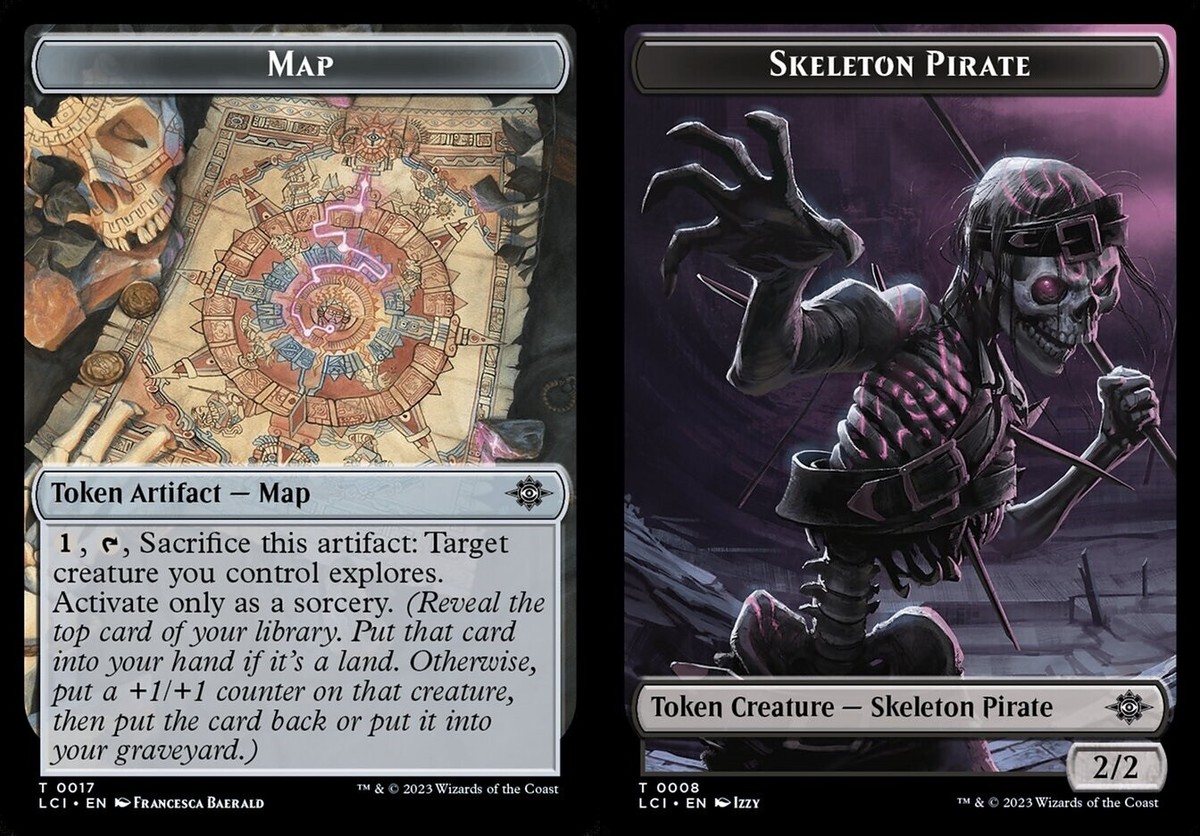 MTG Lost Caverns of Ixalan *FOIL* TOKEN Map #0017 Skeleton Pirate