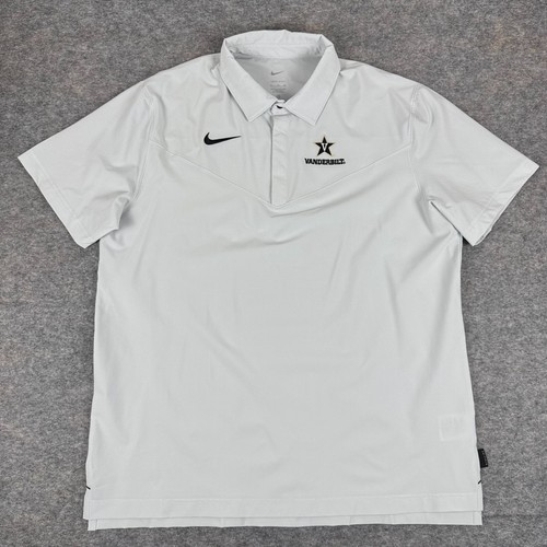 Nike Dri Fit Vanderbilt Commodores Football Polo Shirt Team Issued Gray Mens XL