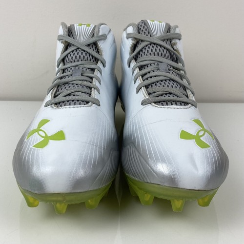 Scarpe da calcio Under Armour uomo Nitro III Mid bianco argento verde taglia 10,5 - Foto 5 di 10