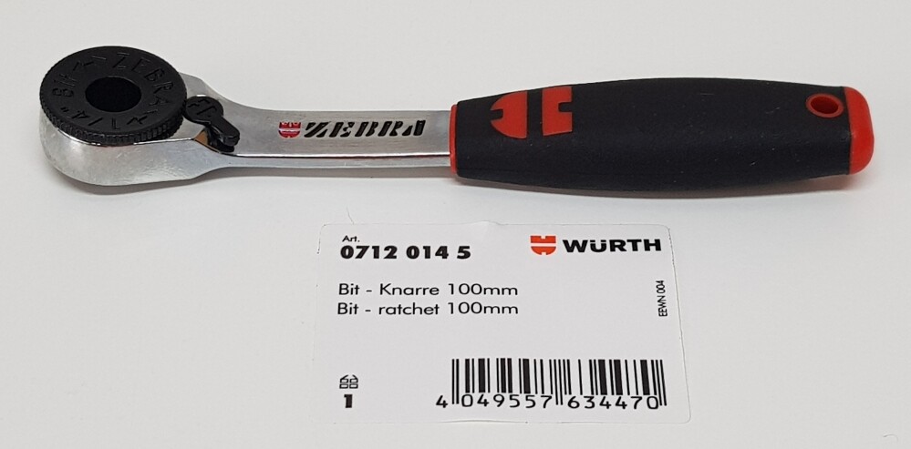 Würth 1/4" Bitratsche in Miniausführung für Standard Bits Mini Knarre Ratsche