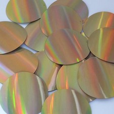 Sequin Round 2" Gold Lazersheen Reflective Metallic. Made in USA