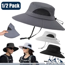 Men Women Wide Brim Sun Hat Bucket Boonie Fishing Hiking Gardening Safari Beach
