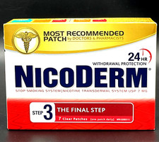 Nicoderm 7 mg 7 Day Step 3 Clear Patches Quit Smoking Nicotine Cessation 04/2025